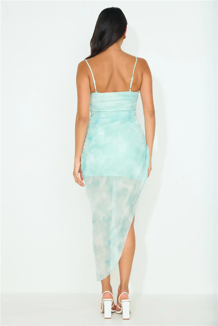 Flash Of Sparkle Mesh Midi Dress Green sold by Hello Molly product image thumbnail 5