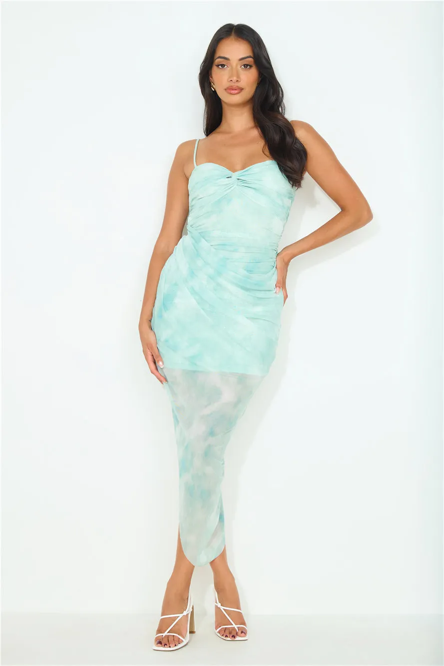 Flash Of Sparkle Mesh Midi Dress Green sold by Hello Molly product image thumbnail 3