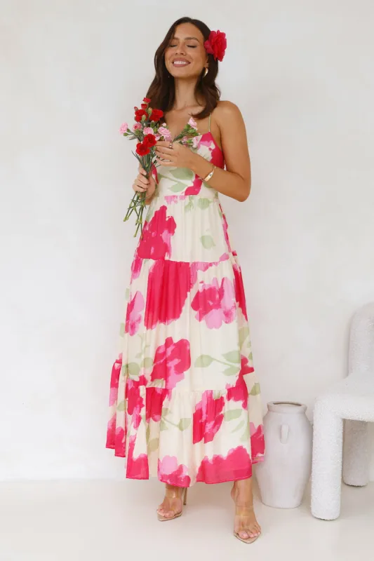 First Flower Maxi Dress Beige sold by Hello Molly