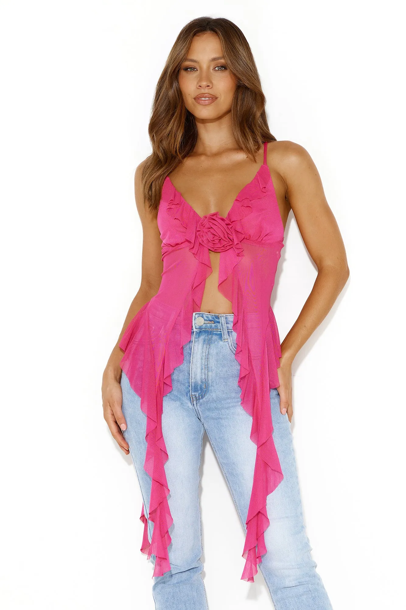 City Escape Mesh Top Pink sold by Hello Molly product image thumbnail 3
