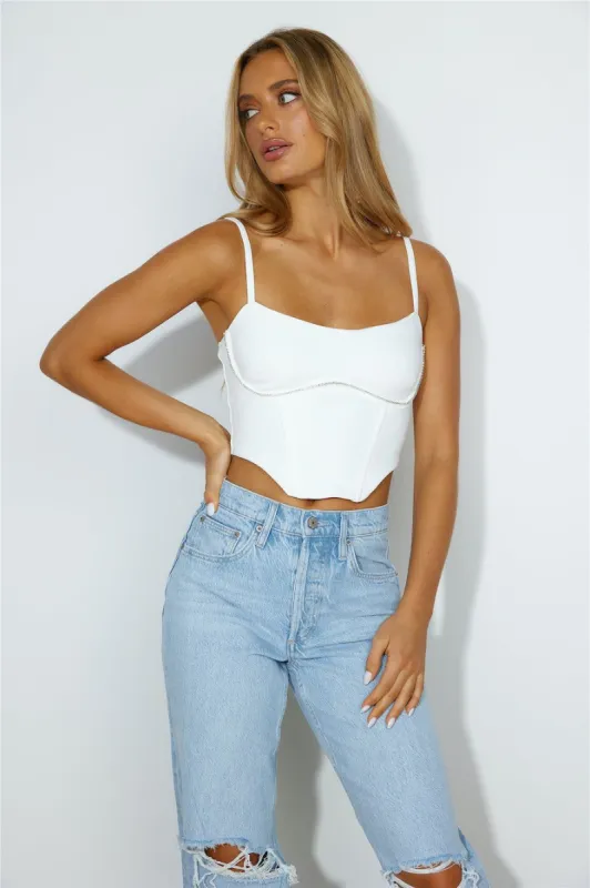 Glam Look Crop Top White sold by Hello Molly
