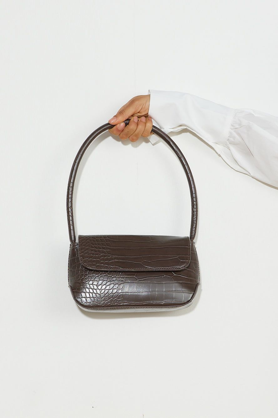 BILLINI Izalia Shoulder Bag Dark Chocolate Croc sold by Hello Molly product image thumbnail 3