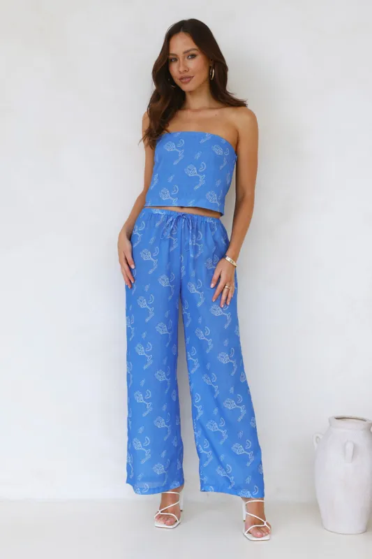 Melon Mix Wide Leg Pants Blue sold by Hello Molly