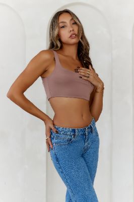 HELLO MOLLY Style Essential Crop Top Mocha sold by Hello Molly