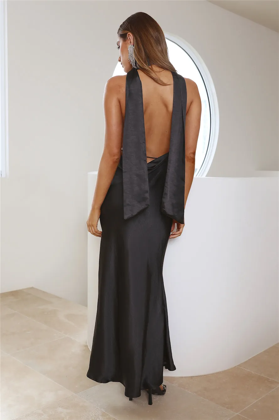 Slip On Class Satin Maxi Dress Black sold by Hello Molly product image thumbnail 4