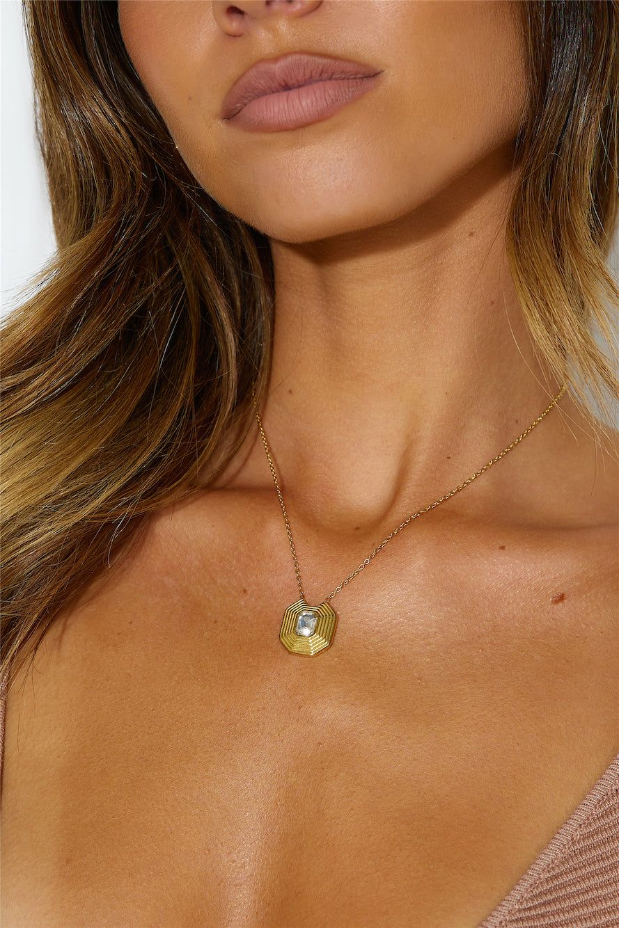 18k Gold Luxe Look Gem Necklace Gold sold by Hello Molly product image thumbnail 4