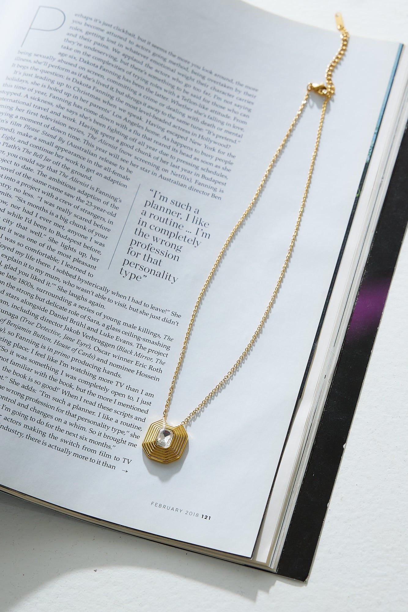 18k Gold Luxe Look Gem Necklace Gold sold by Hello Molly product image thumbnail 3