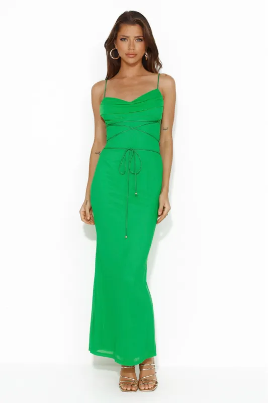 Hourglass Love Mesh Maxi Dress Green sold by Hello Molly