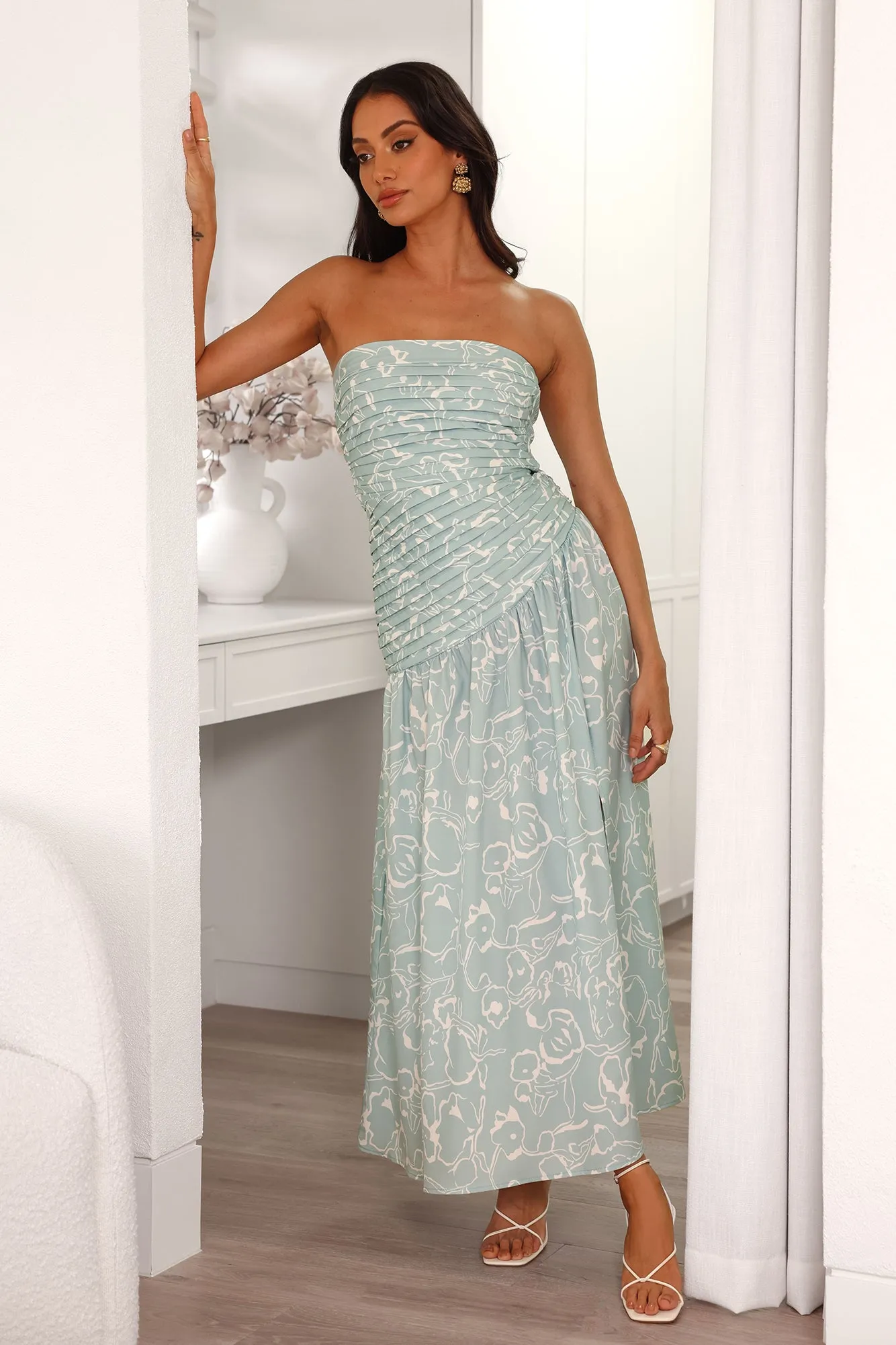 Wild Things Are Strapless Maxi Dress Sage sold by Hello Molly