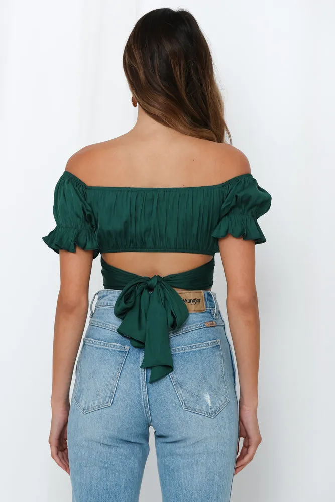 Danced Until Four Crop Top Forest Green sold by Hello Molly product image thumbnail 4