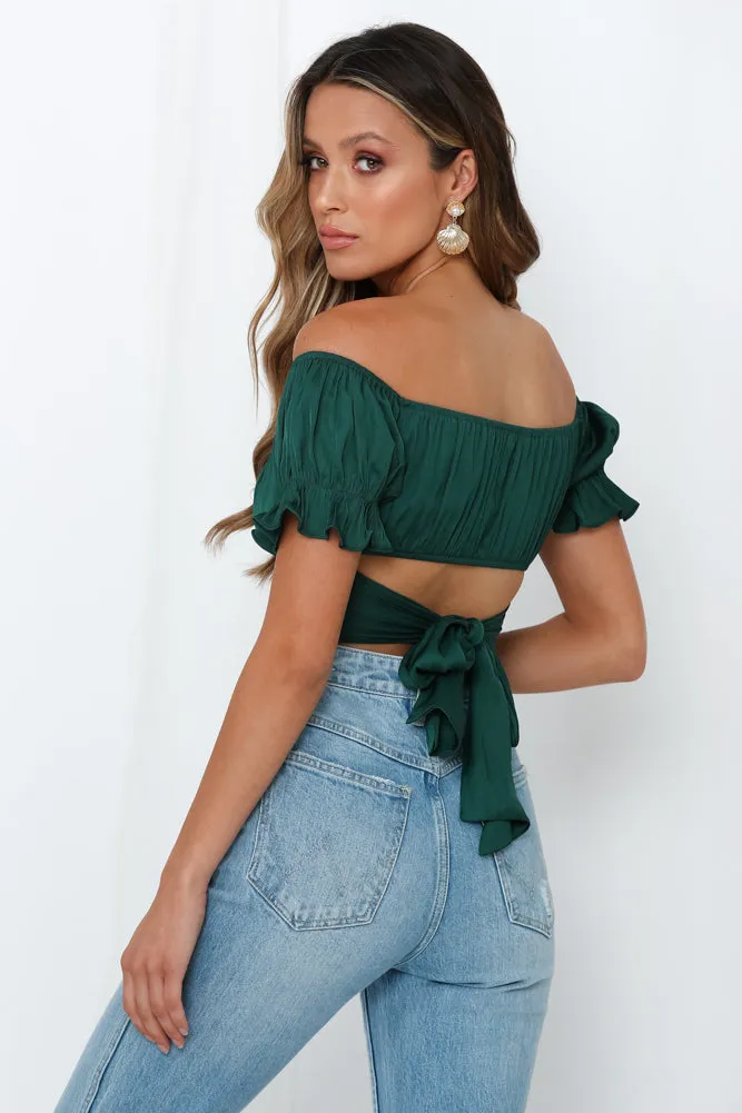 Danced Until Four Crop Top Forest Green sold by Hello Molly product image thumbnail 5