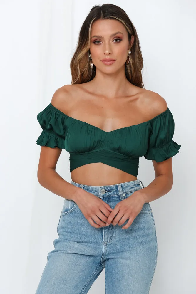 Danced Until Four Crop Top Forest Green sold by Hello Molly product image thumbnail 3