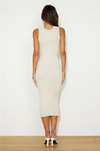 Styled On You Ribbed Midi Dress Beige sold by Hello Molly