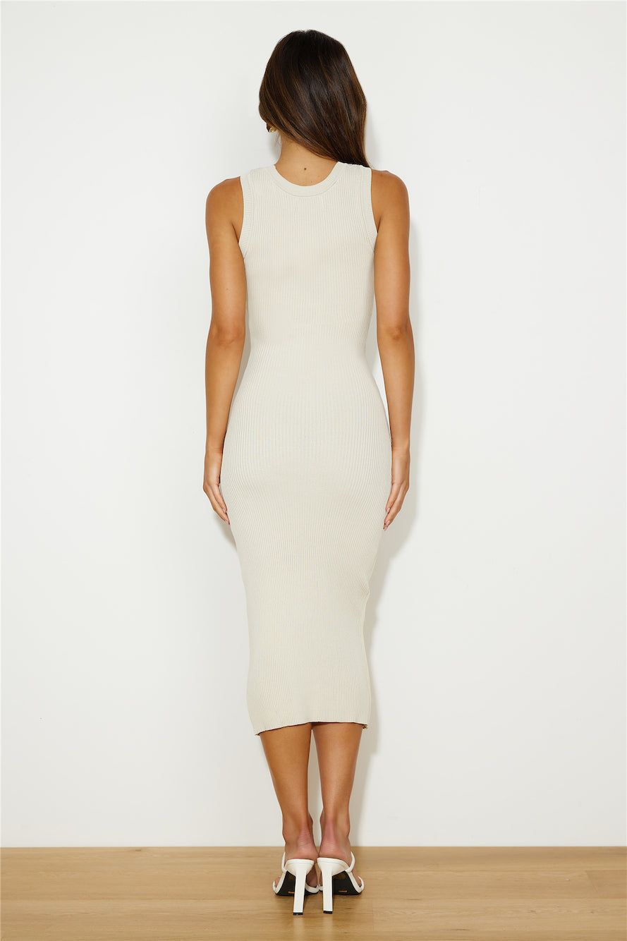 Styled On You Ribbed Midi Dress Beige sold by Hello Molly product image thumbnail 5