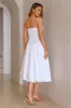 Adelaide Strapless Bubble Midi Dress White sold by Hello Molly