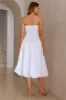 Adelaide Strapless Bubble Midi Dress White sold by Hello Molly