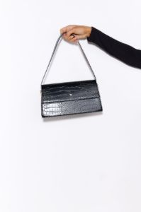PETA + JAIN Starri Bag Black Croc Gold sold by Hello Molly