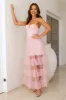 Queen Thoughts Tulle Maxi Dress Pink sold by Hello Molly