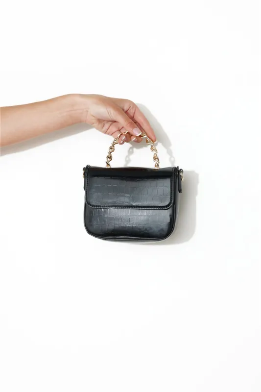 BILLINI Allaiah Handle Bag Black Patent Croc sold by Hello Molly