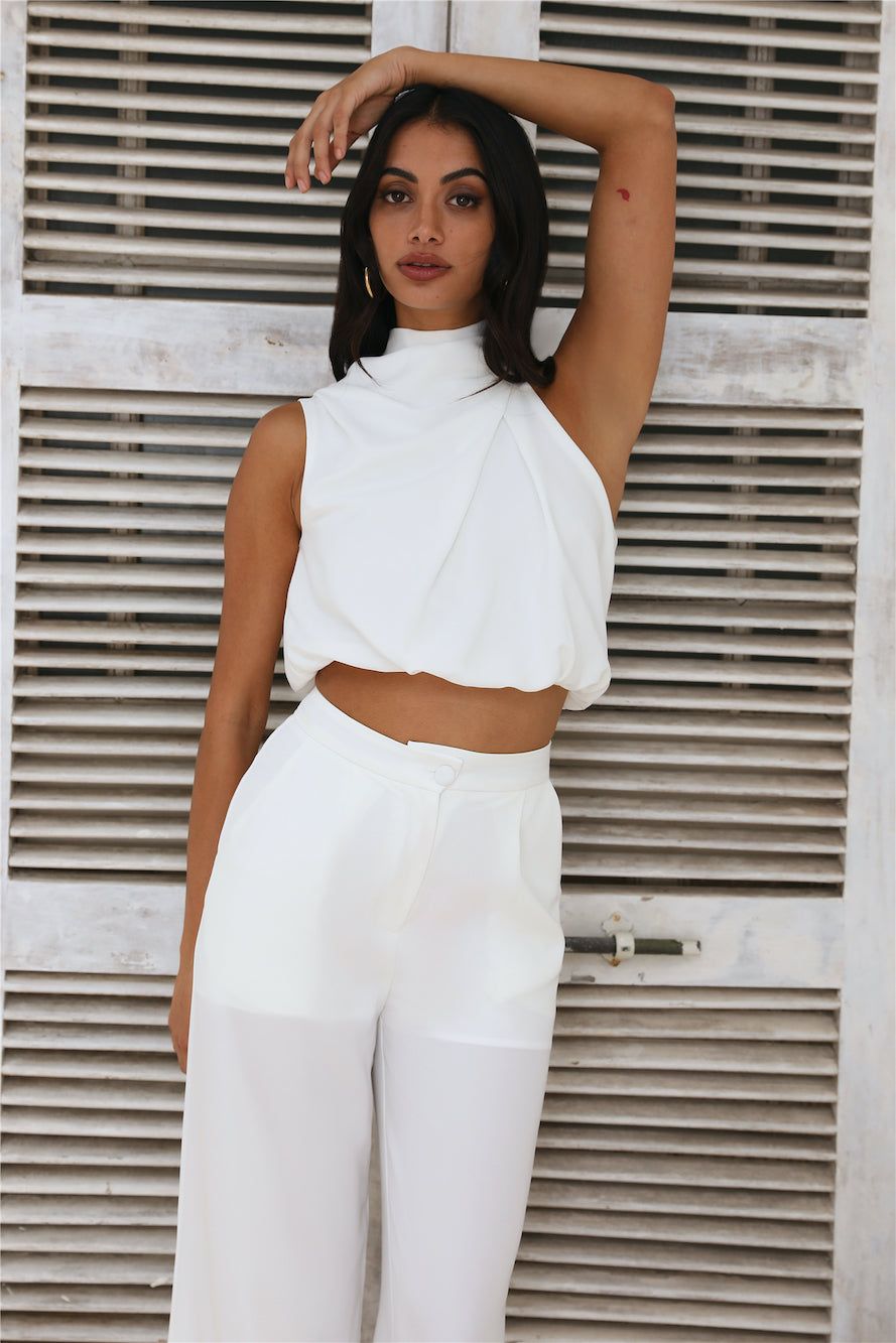 Style At Midnight Crop Top White sold by Hello Molly product image thumbnail 3