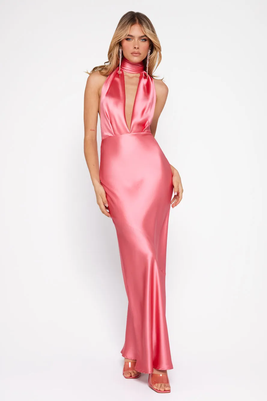 Luxury Events Satin Maxi Dress Pink sold by Hello Molly