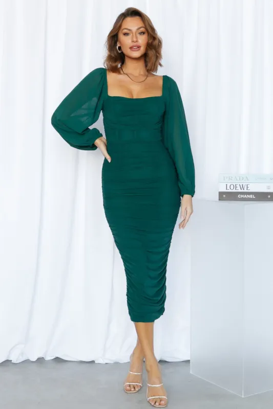 Brooklyn Love Midi Dress Emerald sold by Hello Molly