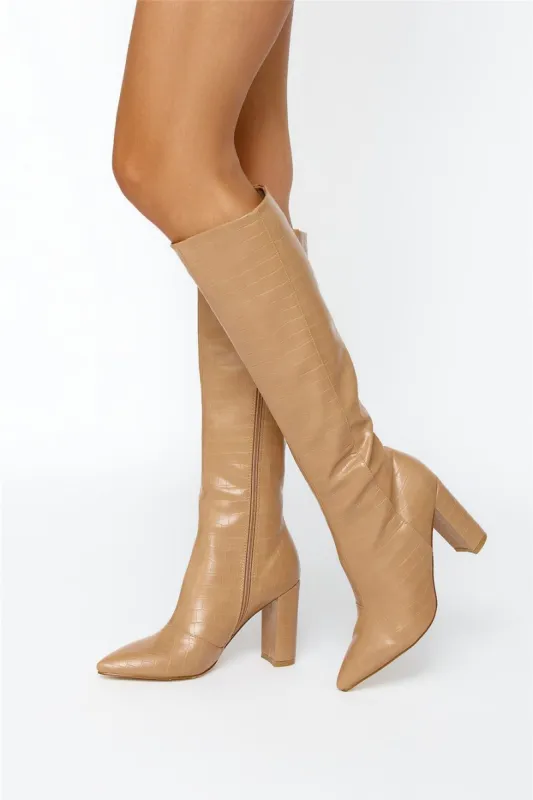 BILLINI Gibson Boots Coffee Croc sold by Hello Molly