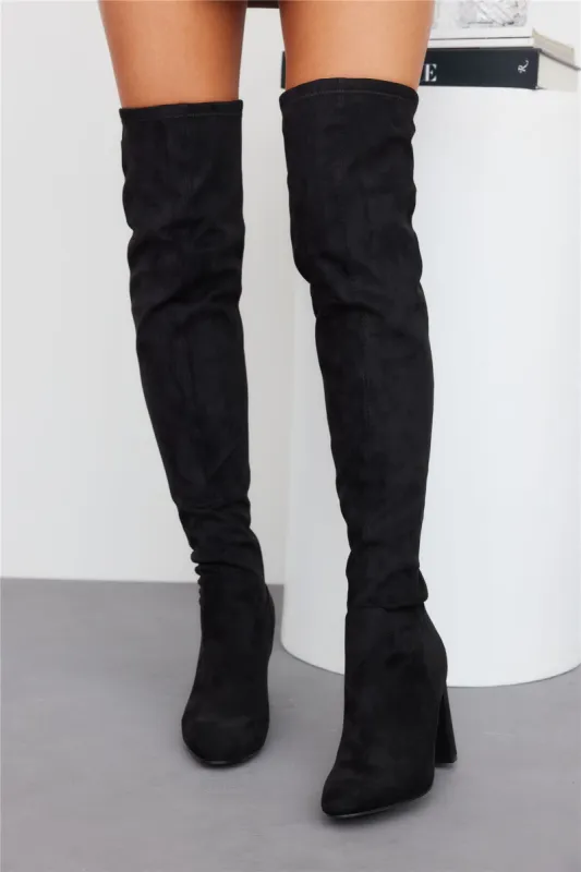 BILLINI Cannon Over The Knee Boots Black Suede sold by Hello Molly