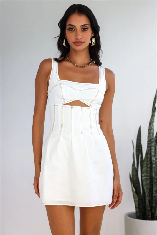 Sea Air Linen Blend Mini Dress White sold by Hello Molly