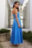 Sofia Strapless Linen Blend Maxi Dress Blue sold by Hello Molly