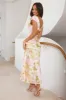 Floating Silk Satin Maxi Dress Yellow sold by Hello Molly