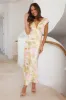 Floating Silk Satin Maxi Dress Yellow sold by Hello Molly