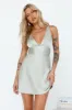 Silky Moment Satin Mini Dress Sage sold by Hello Molly