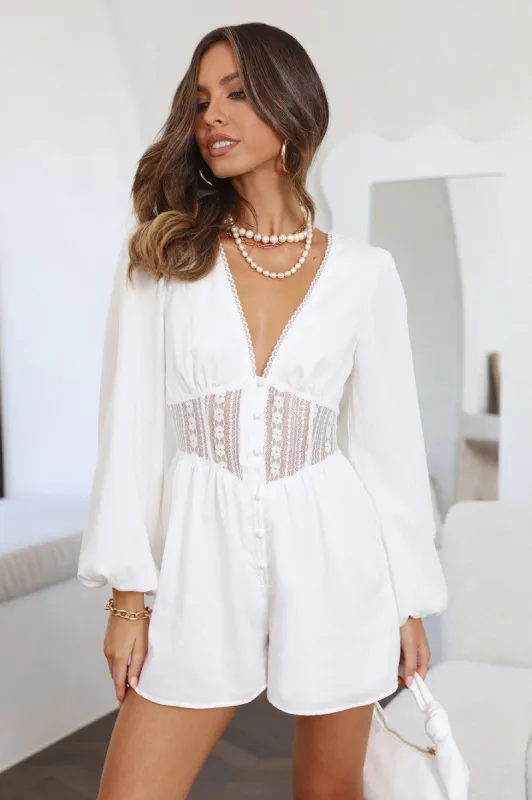 Style Game Romper White sold by Hello Molly