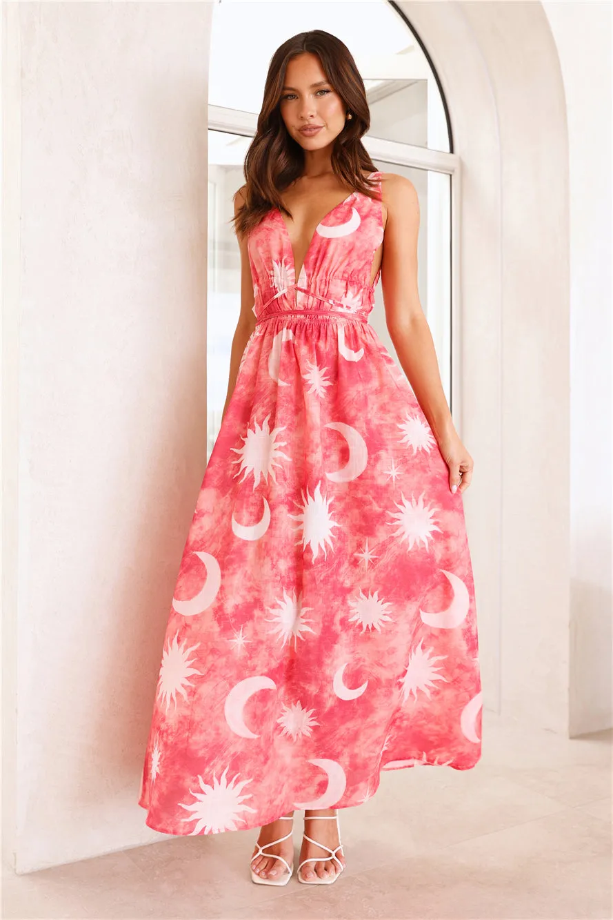 Blazing Sun Maxi Dress Coral sold by Hello Molly
