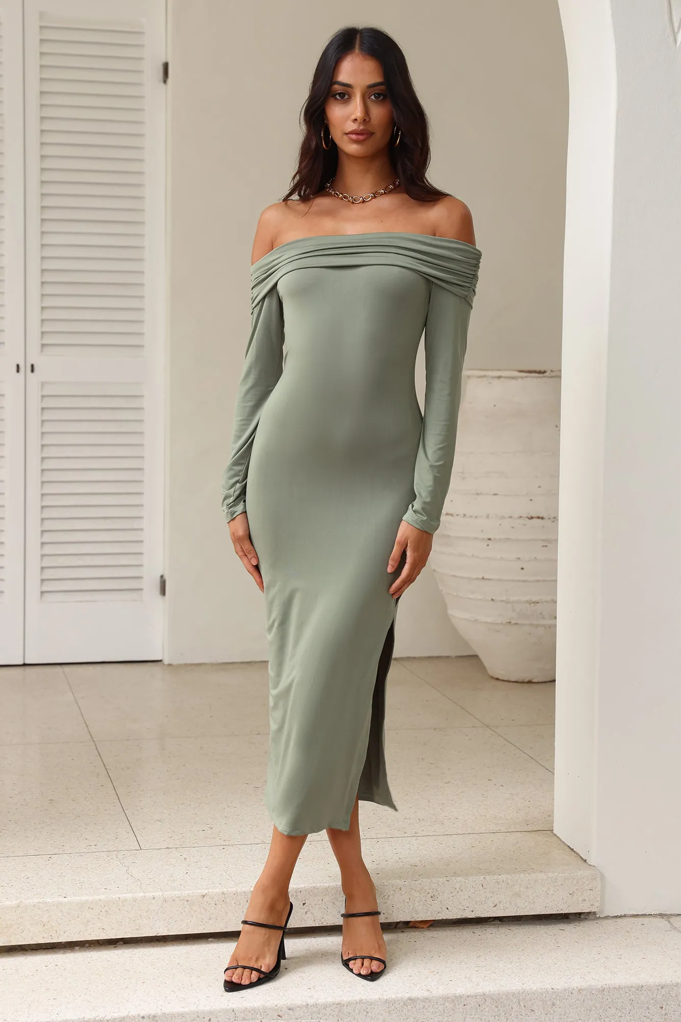 Your Destiny Midi Dress Green sold by Hello Molly