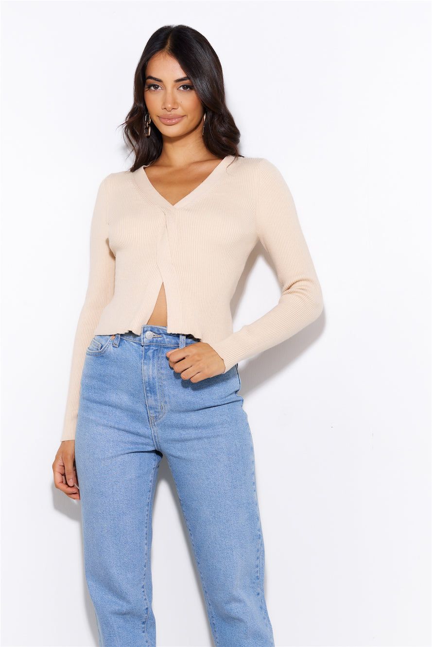 Take Off Ribbed Top Beige sold by Hello Molly product image thumbnail 3