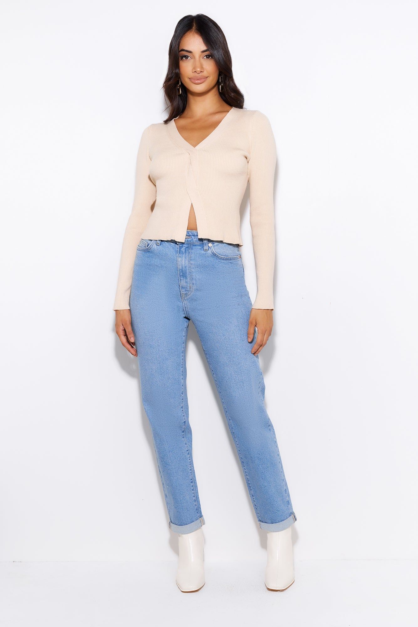 Take Off Ribbed Top Beige sold by Hello Molly product image thumbnail 4