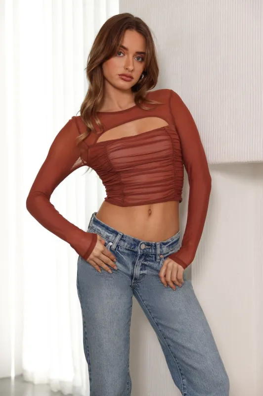 Never Out Of Style Crop Top Brown sold by Hello Molly