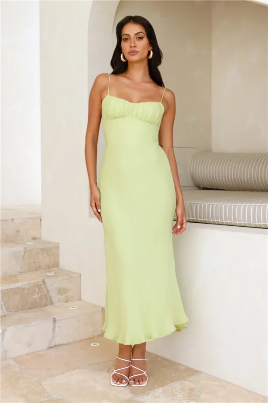 Peas In A Pod Maxi Dress Lime sold by Hello Molly