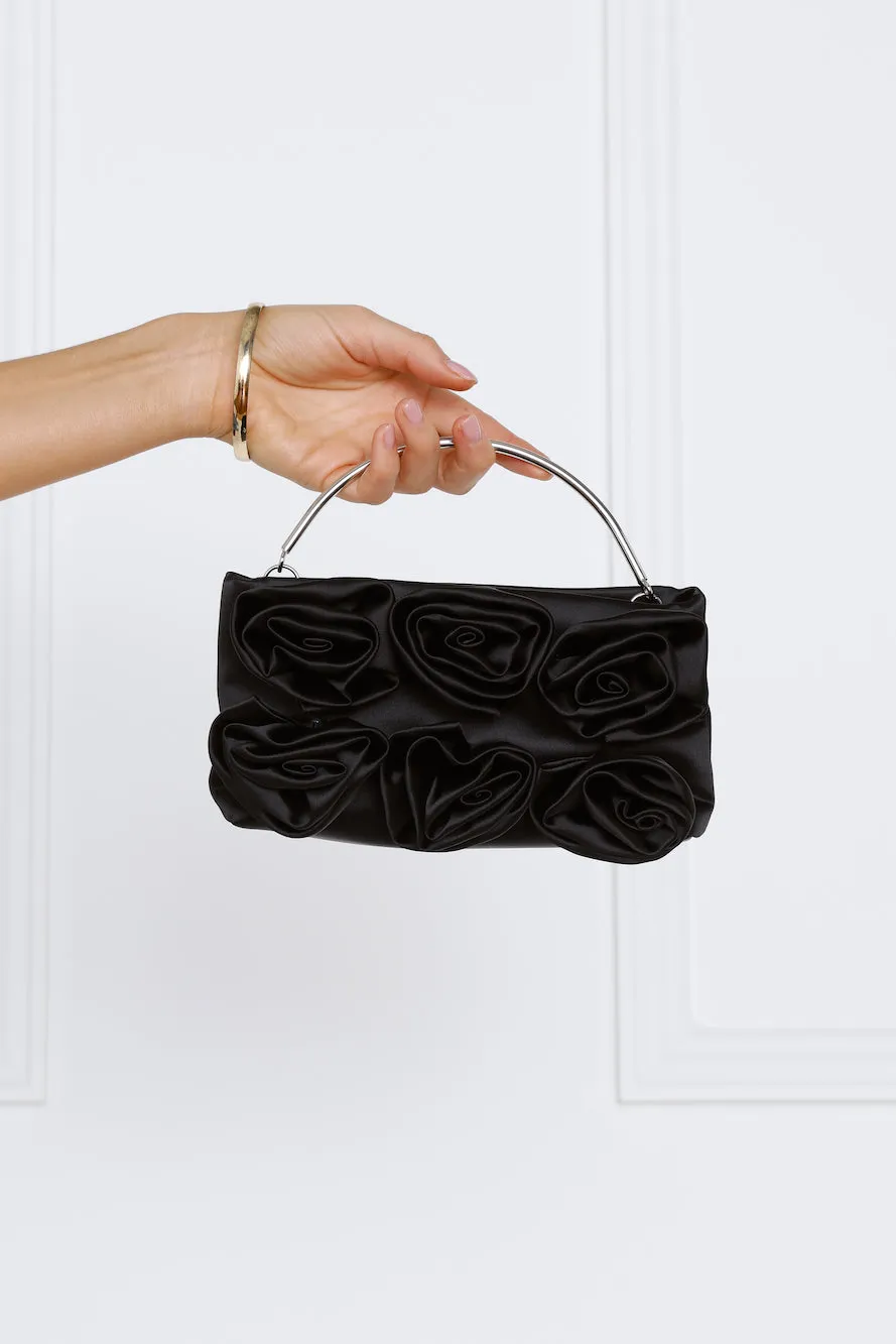 BILLINI Flora Handle Bag Black Satin sold by Hello Molly