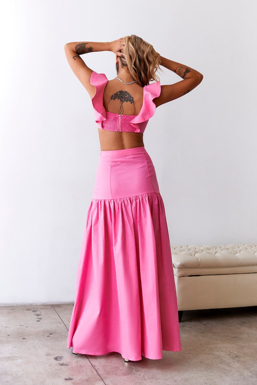 HELLO MOLLY Dessert Menu Maxi Skirt Pink sold by Hello Molly product image thumbnail 5