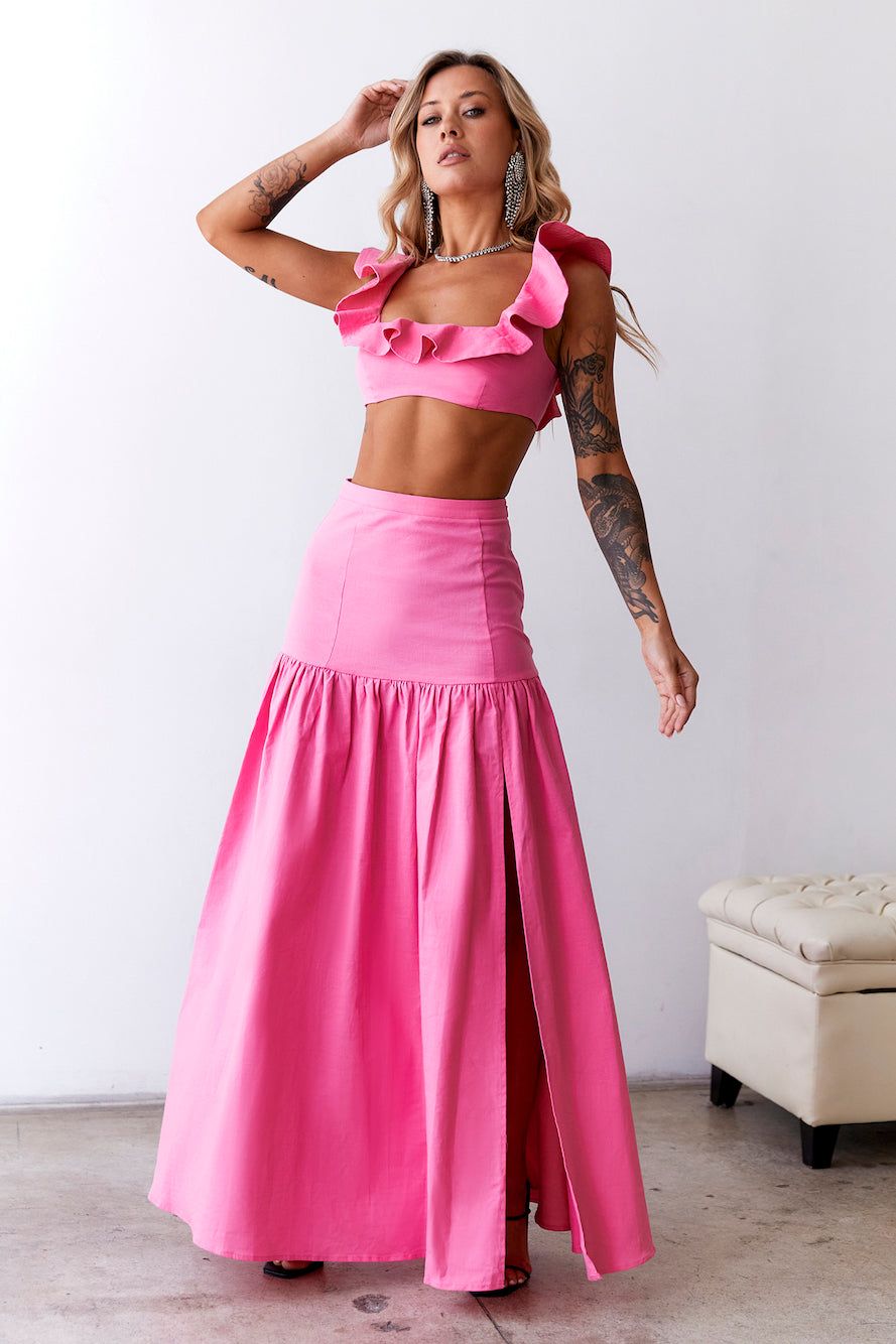 HELLO MOLLY Dessert Menu Maxi Skirt Pink sold by Hello Molly product image thumbnail 2