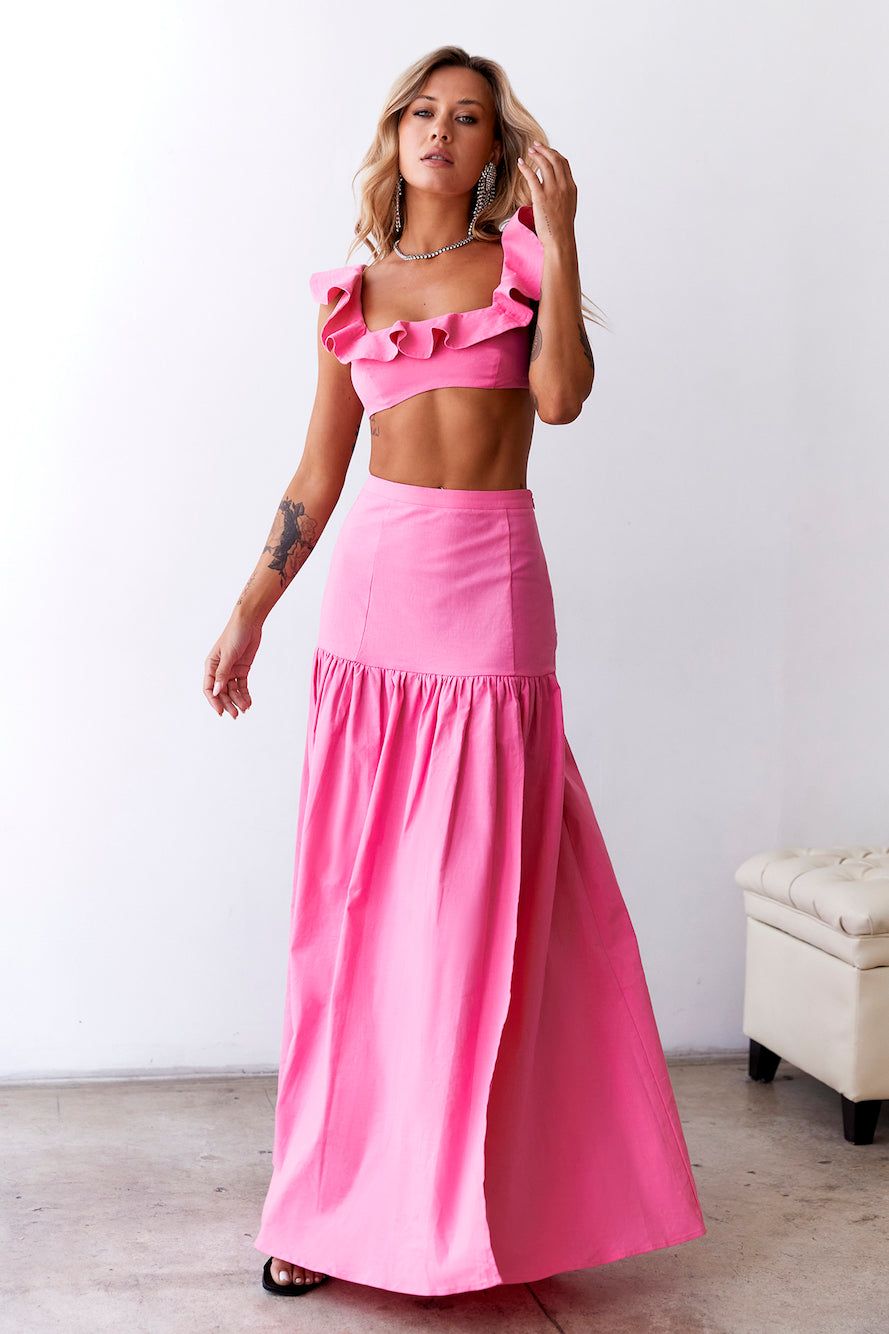 HELLO MOLLY Dessert Menu Maxi Skirt Pink sold by Hello Molly product image thumbnail 3
