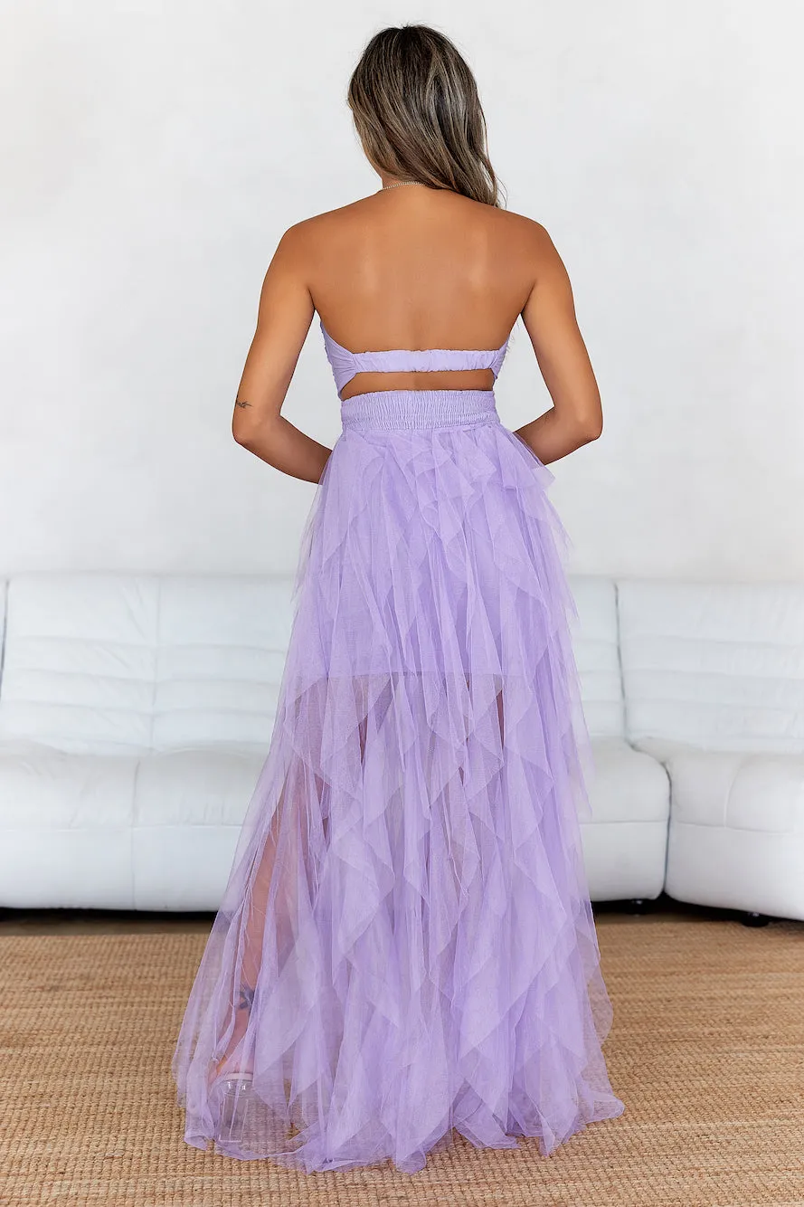 In Her Fairytale Tulle Strapless Maxi Dress Purple sold by Hello Molly product image thumbnail 5
