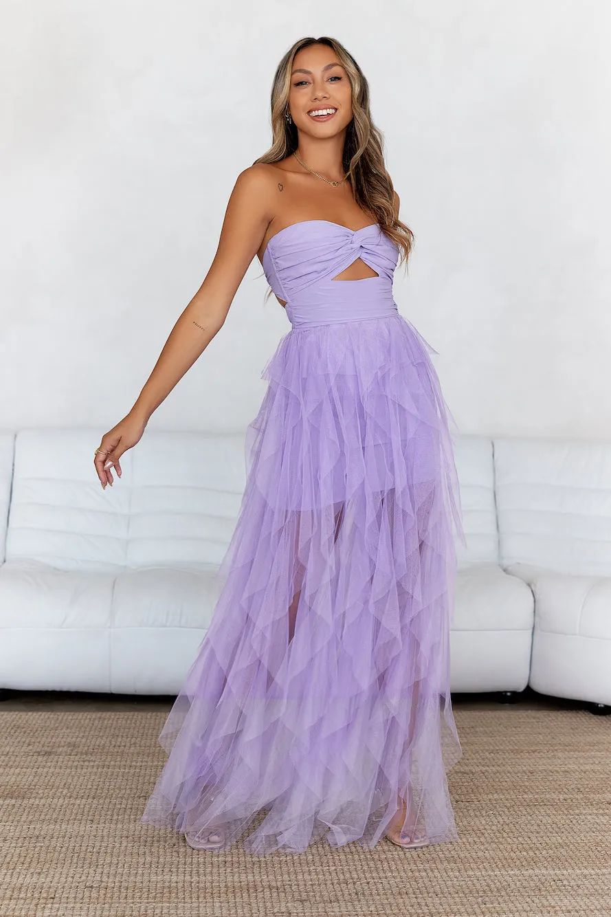 In Her Fairytale Tulle Strapless Maxi Dress Purple sold by Hello Molly product image thumbnail 2