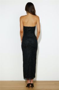Sparkle Now Glitter Midi Dress Black sold by Hello Molly