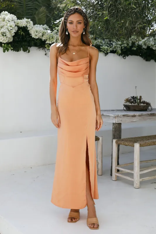 Golden Thoughts Maxi Dress Orange sold by Hello Molly