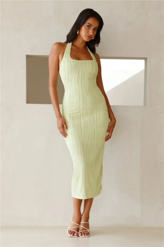 Savannah's Summer Halter Midi Dress Sage sold by Hello Molly