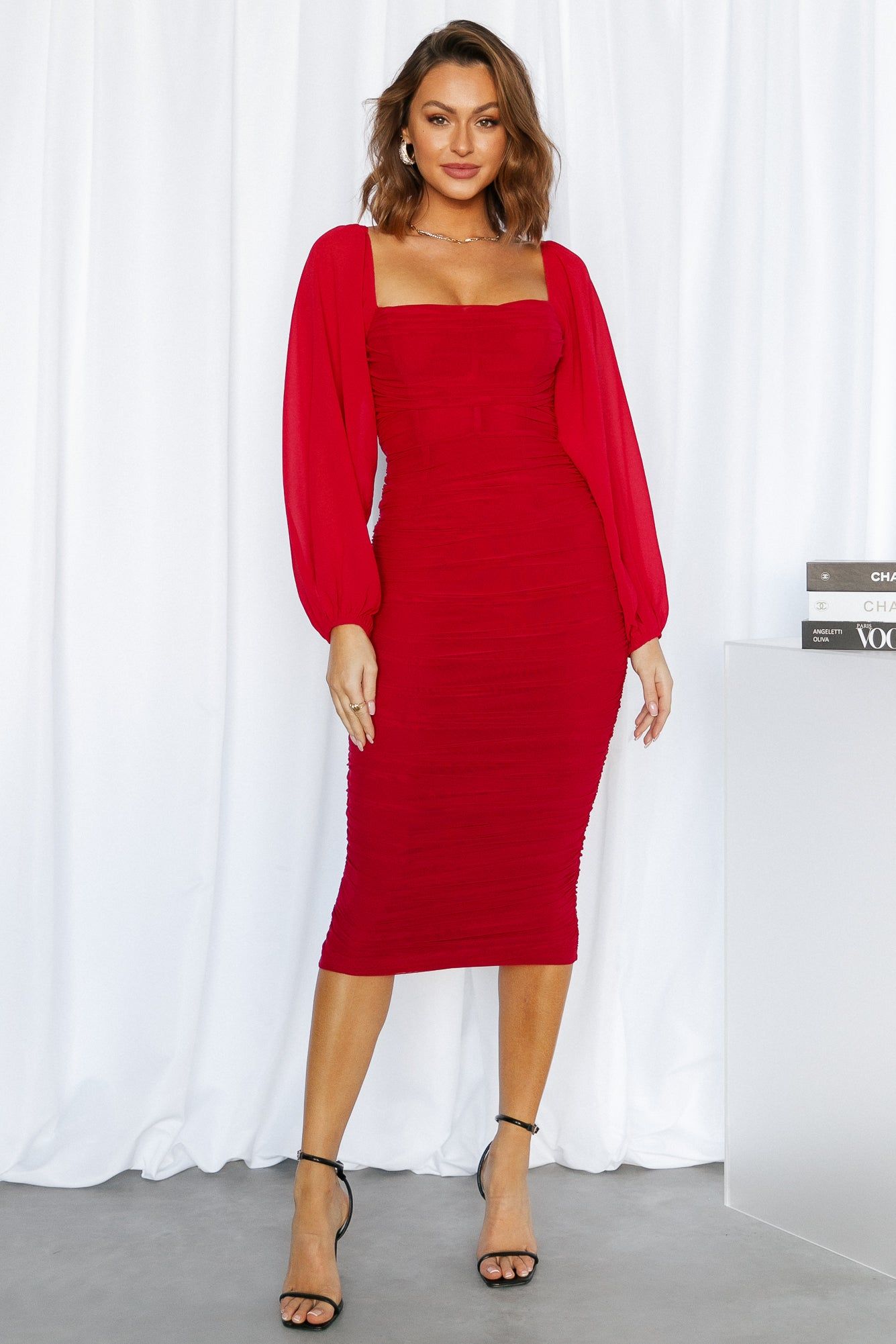 Brooklyn Love Midi Dress Red sold by Hello Molly product image thumbnail 2